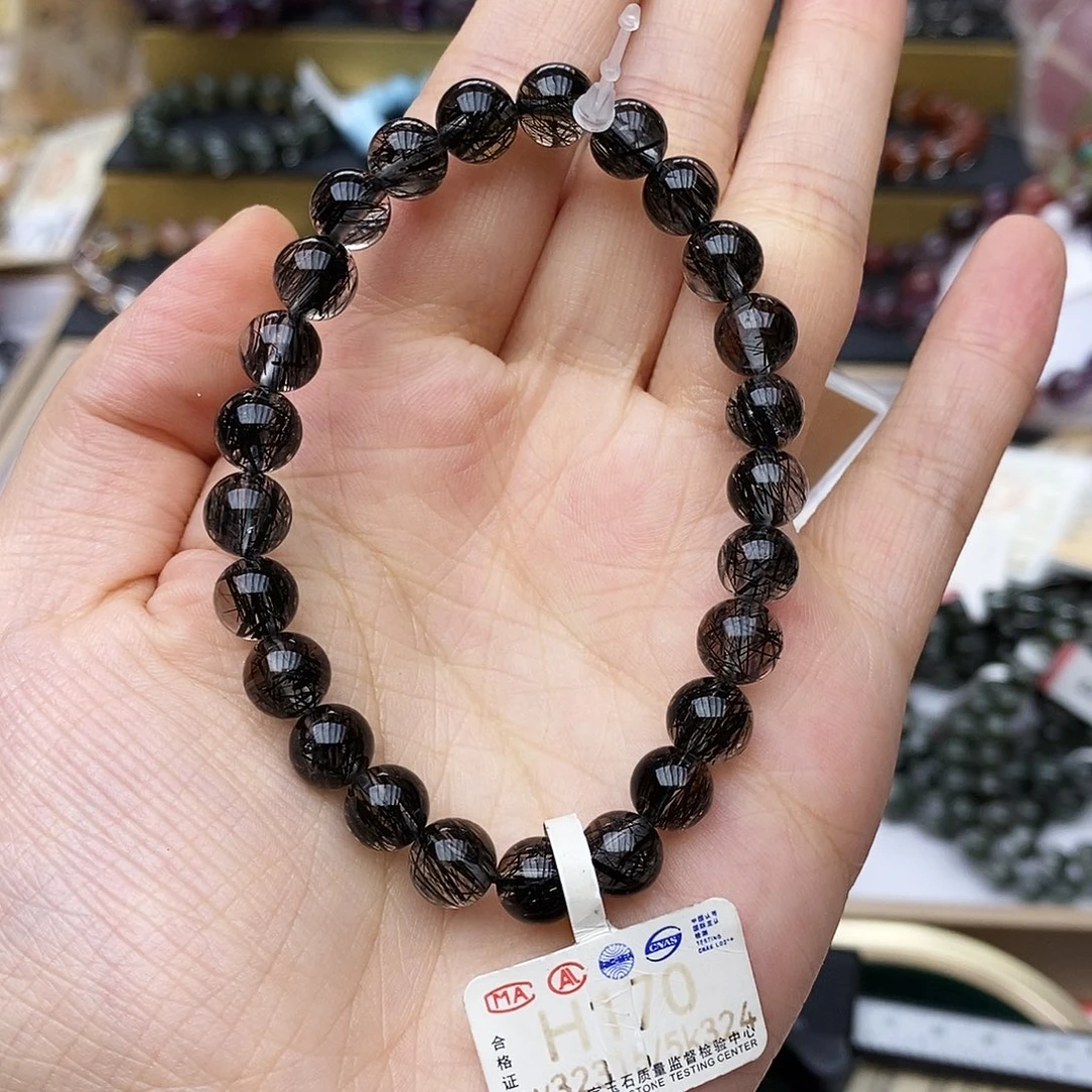 未镶嵌手链水晶H170 黑发晶 7-8m+