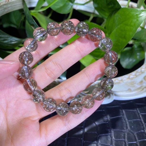 透体魔鬼发晶单圈10mm左右水晶手串