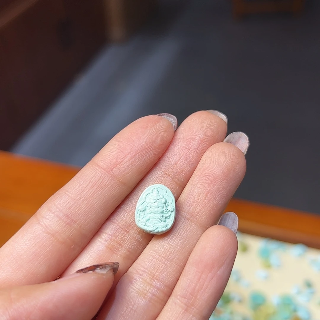 绿松石配件未镶嵌棉****笑