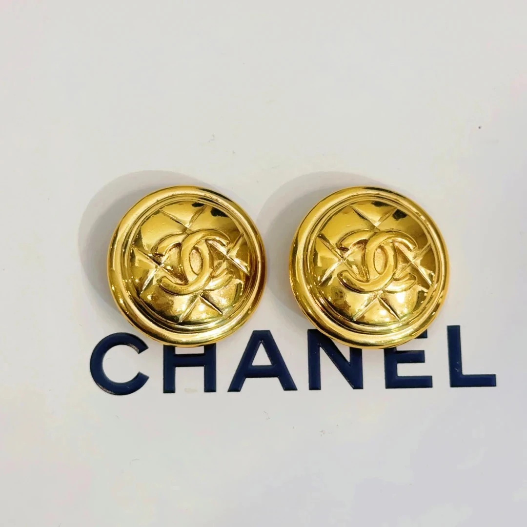95新 Chanel/香奈儿 Chanel vintage香奈儿中古菱格耳夹
