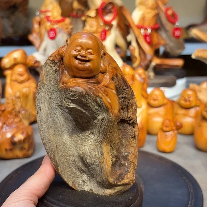 柏木太行崖柏弥勒佛