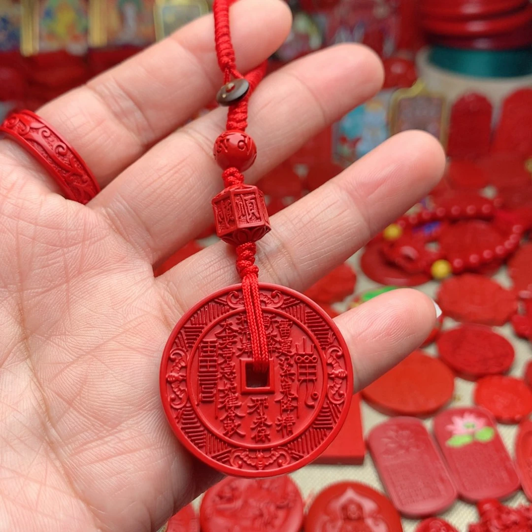 天然辰砂工艺品朱砂钥匙扣