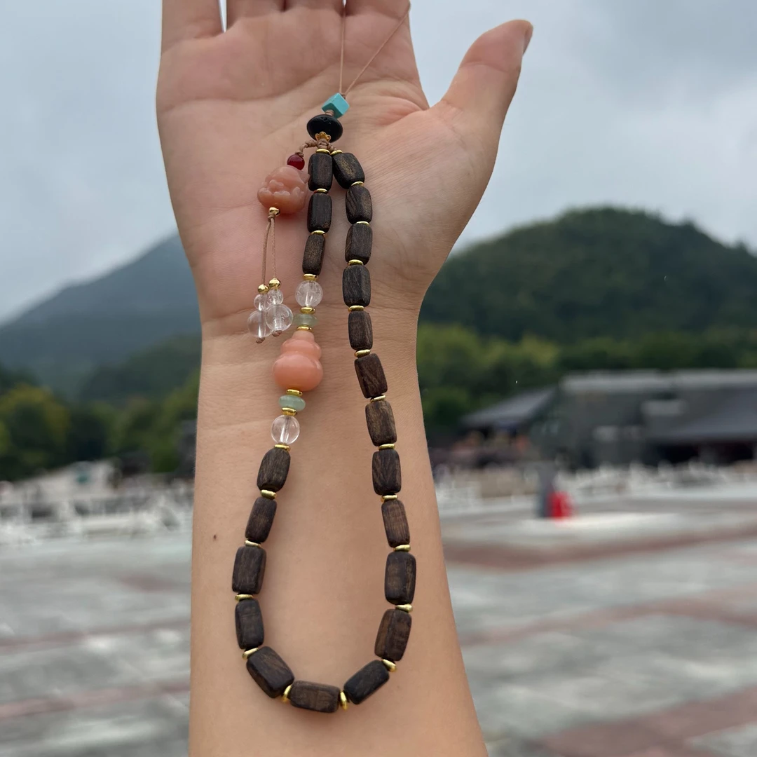 增香沉香木普陀山沉香木方木手机挂件（DIY款）