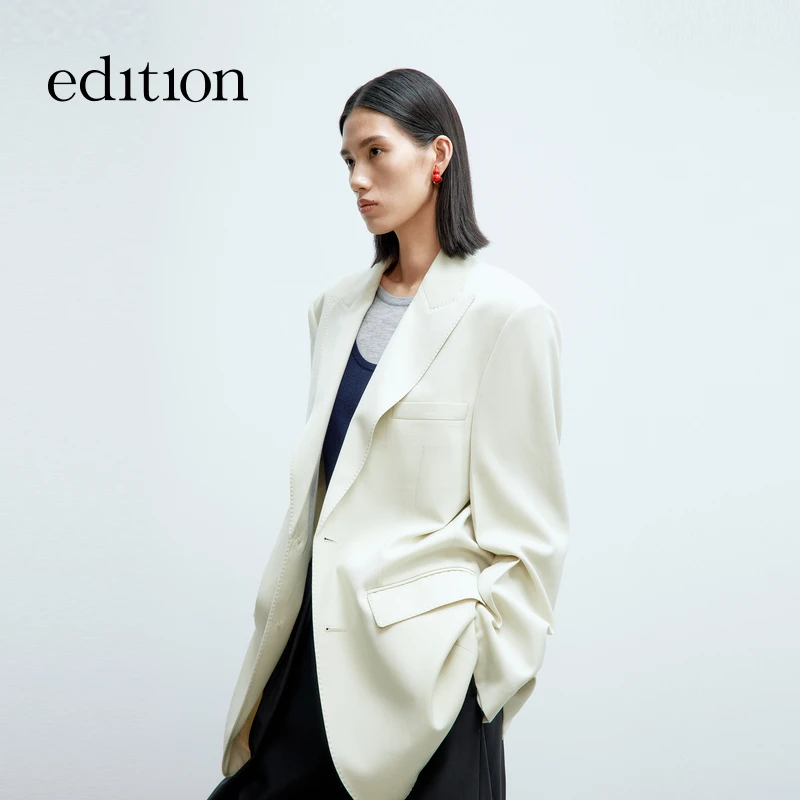 【商场同款新品】edition2025春季雅白绿色西装外套#EBE1BLA034