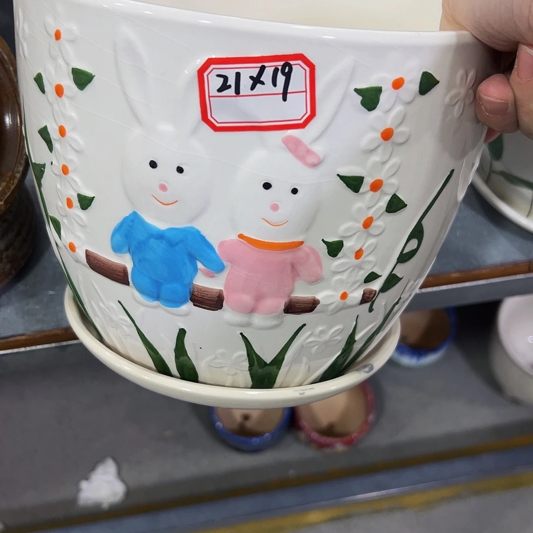 外贸尾单陶瓷花盆凑10米包邮