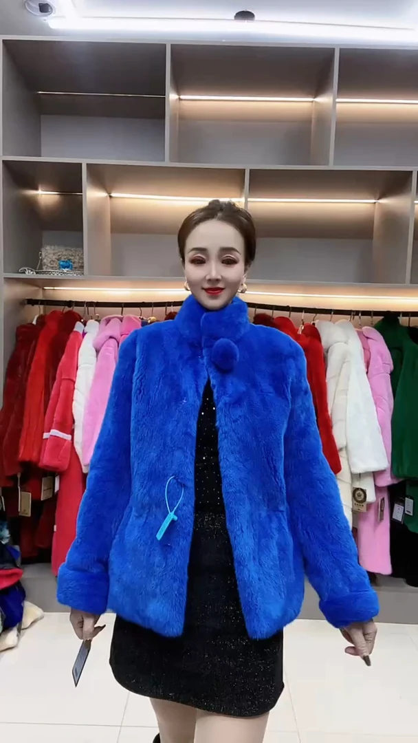 2024新款冬进口立领整貂天鹅绒貂皮大衣短款年轻水貂毛皮草外套女