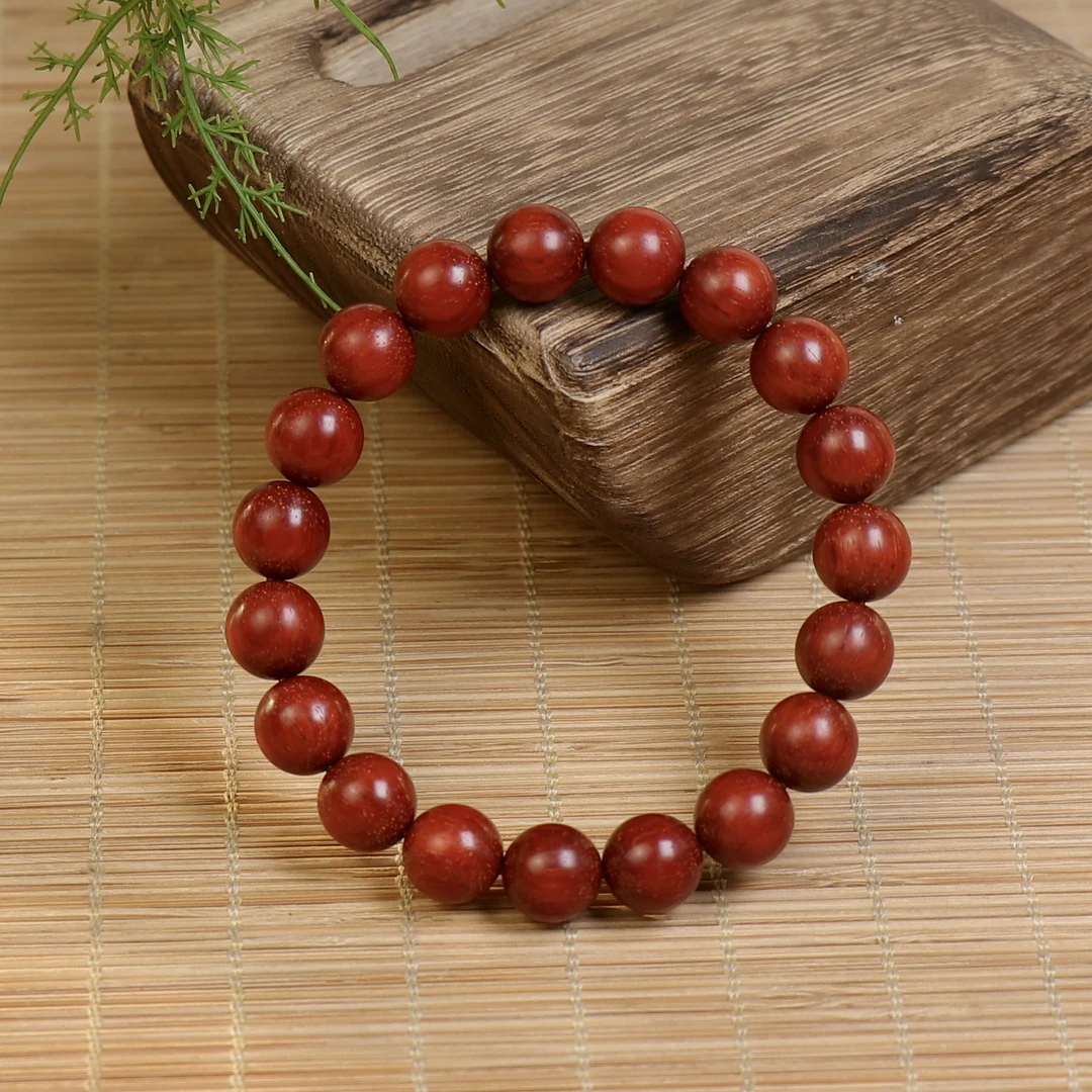 原汁原味印度小叶紫檀1.0手串鳞底细满金星泥料高油密盘玩手串