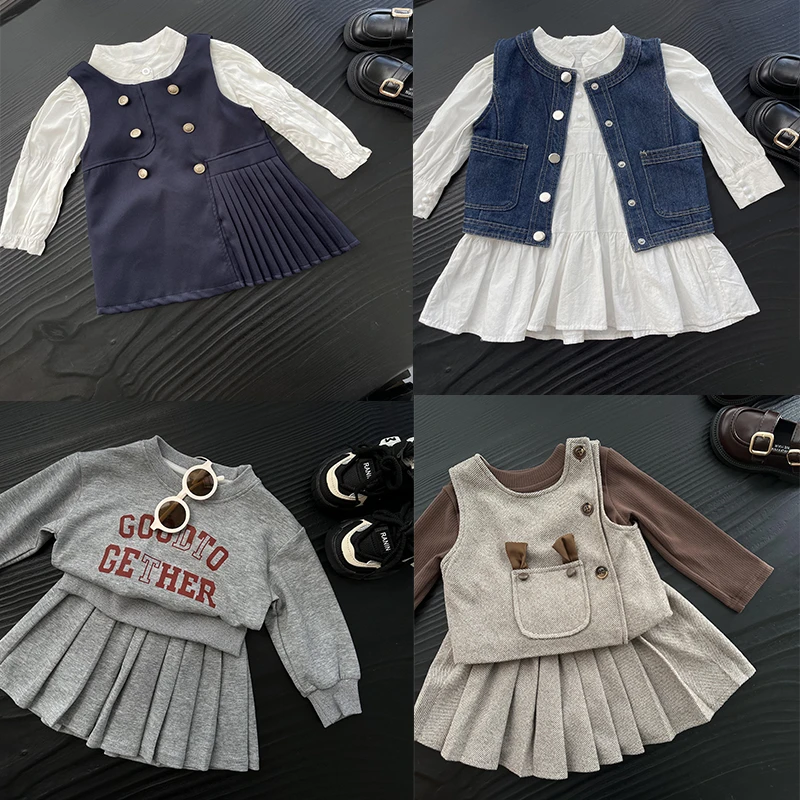 D01-D99秋冬款加绒加厚牛仔外套小香风女童洋气时尚学院风女宝