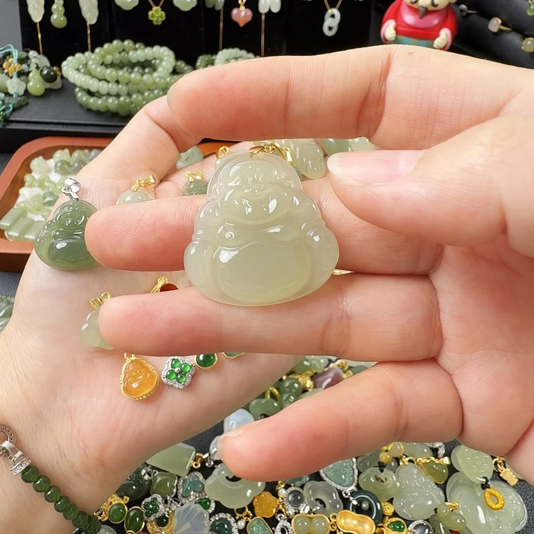 L***꧂和田玉银S925镶嵌颈饰