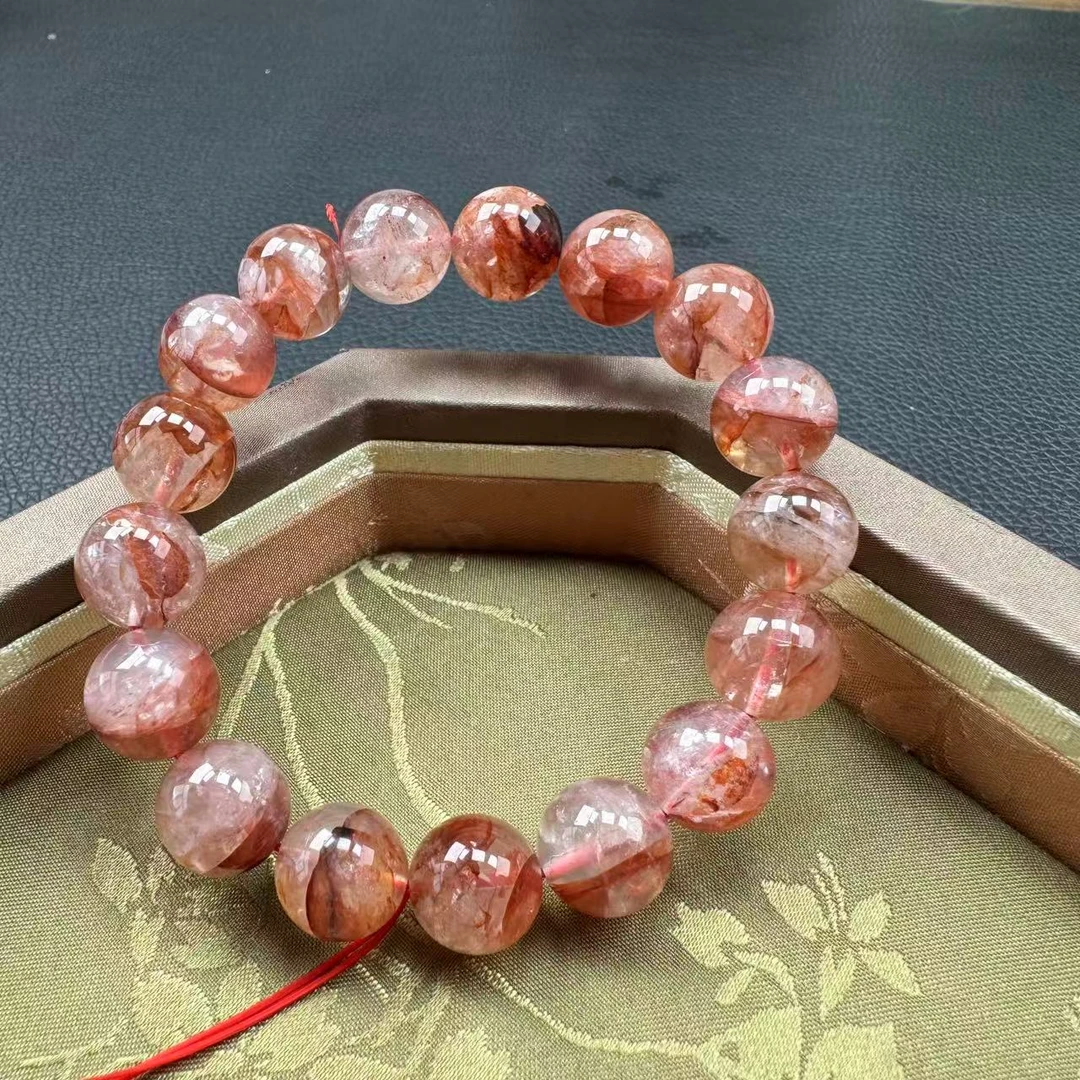 天然红胶花水晶手串-Y037多样性发其一