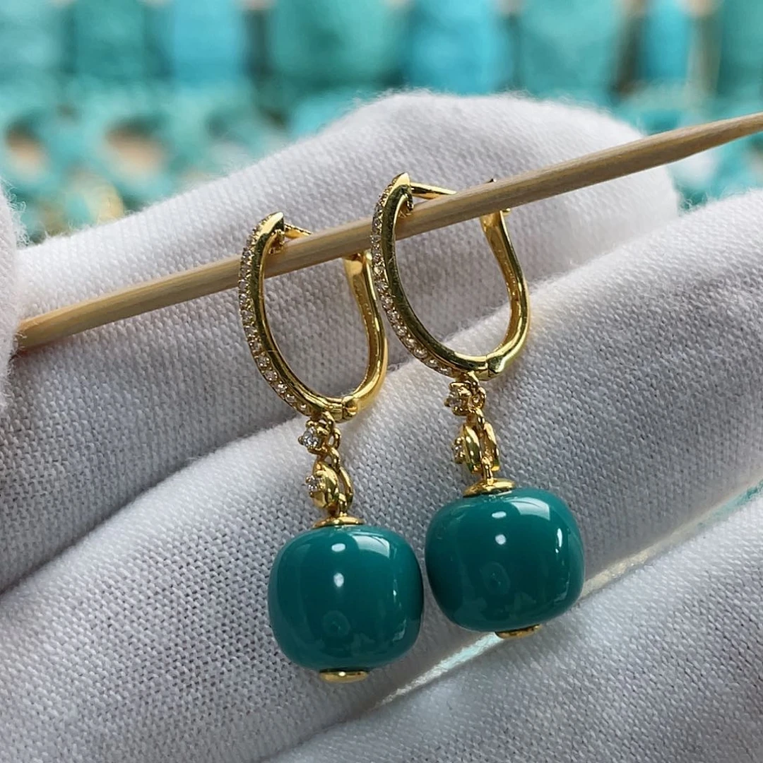 绿松石珠宝奇石18K金镶嵌