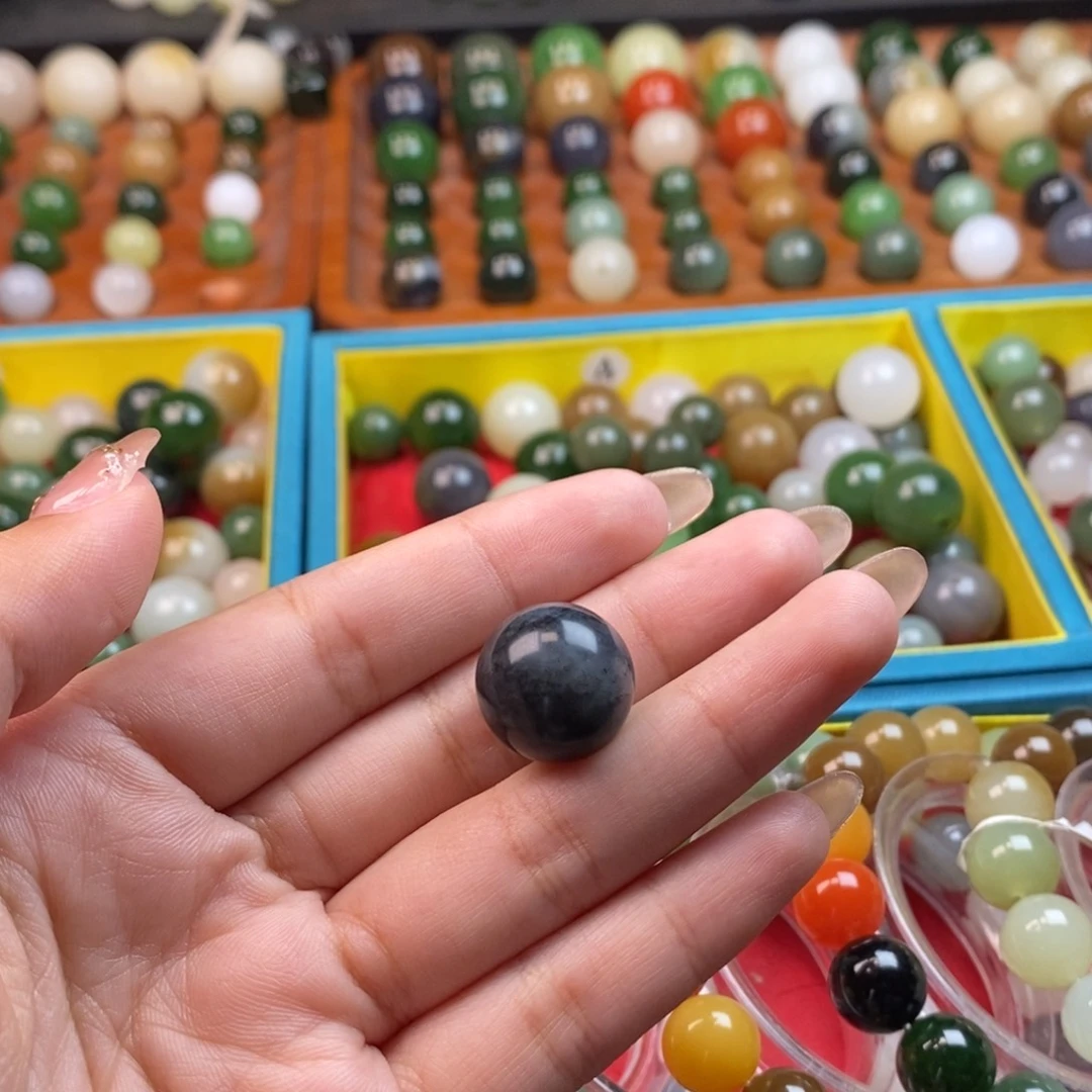 和田玉未镶嵌珠宝奇石福利聚墨青花单珠z16