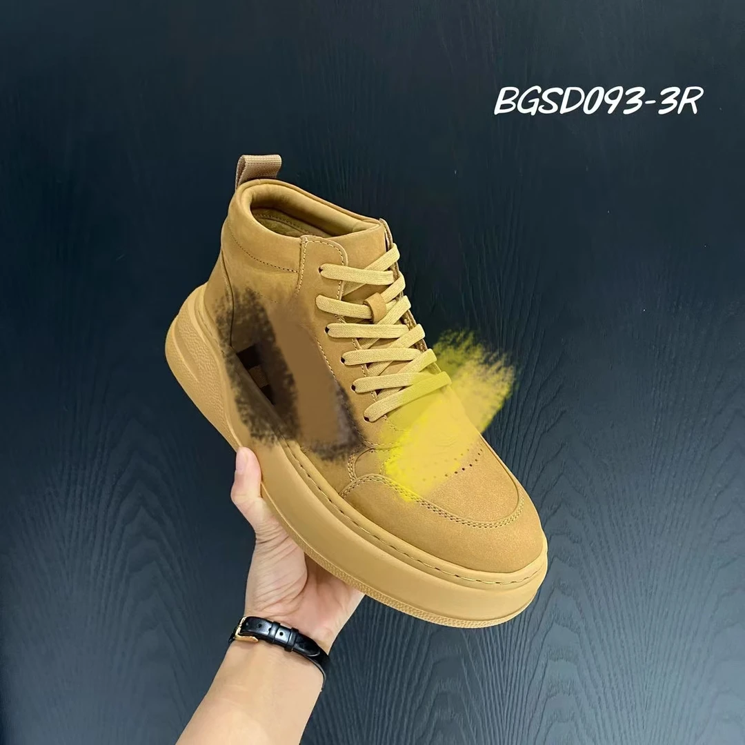男款宝格高定新款时尚加绒户外运动休闲鞋货号093-3杏色