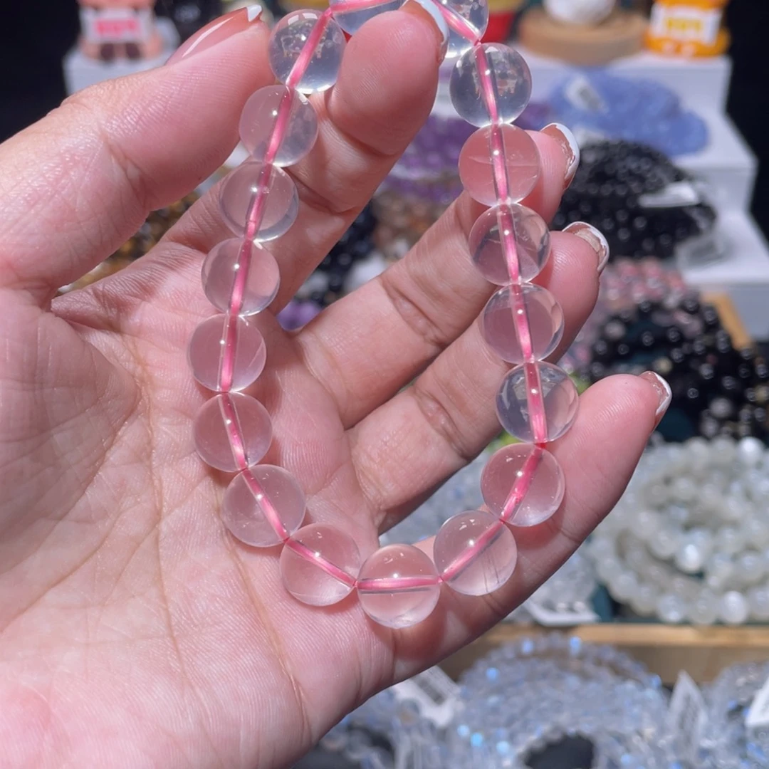 水晶手链未镶嵌粉水晶手链11mm