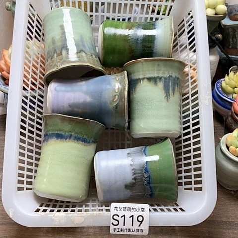 紫砂花盆119微瑕品口径7厘米左右的