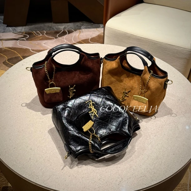 2025秋冬新款菜篮子包时尚百搭手提包女高级感复古菱格单肩斜挎包