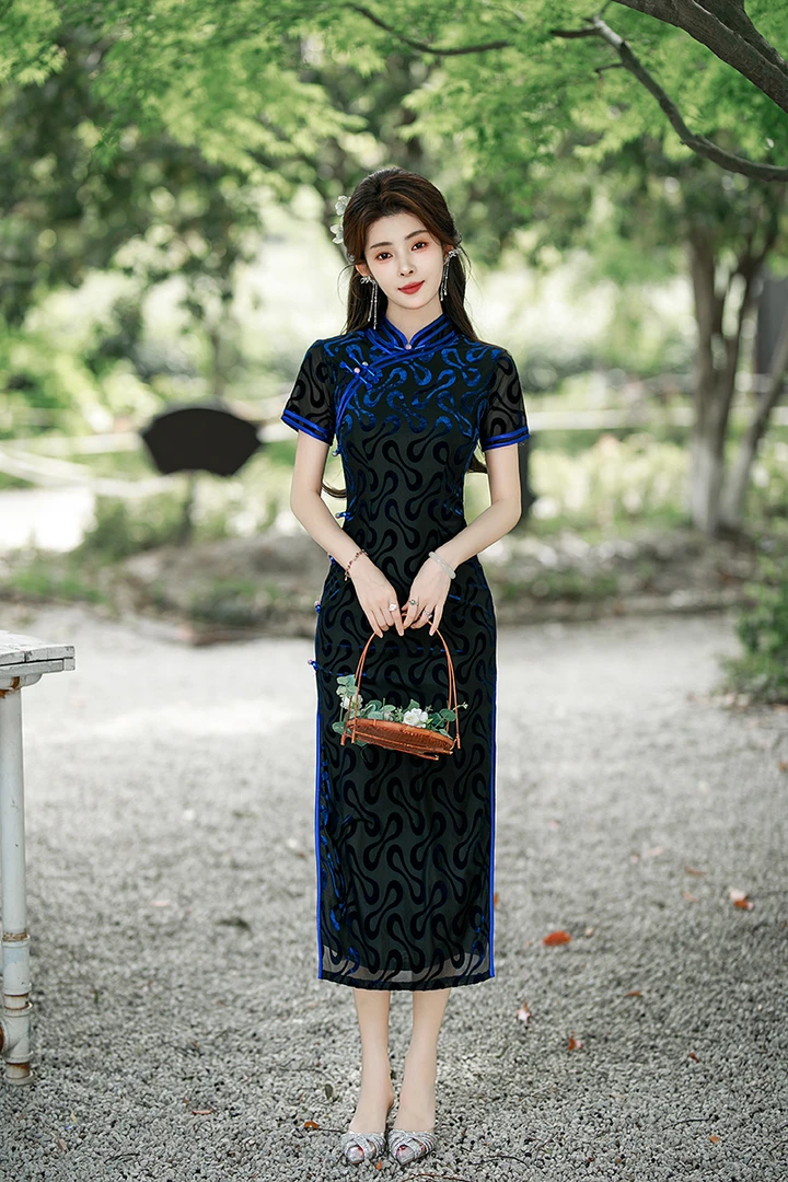复古中式旗袍连衣裙新款春秋改良妈妈装2025年气质长款日常显瘦