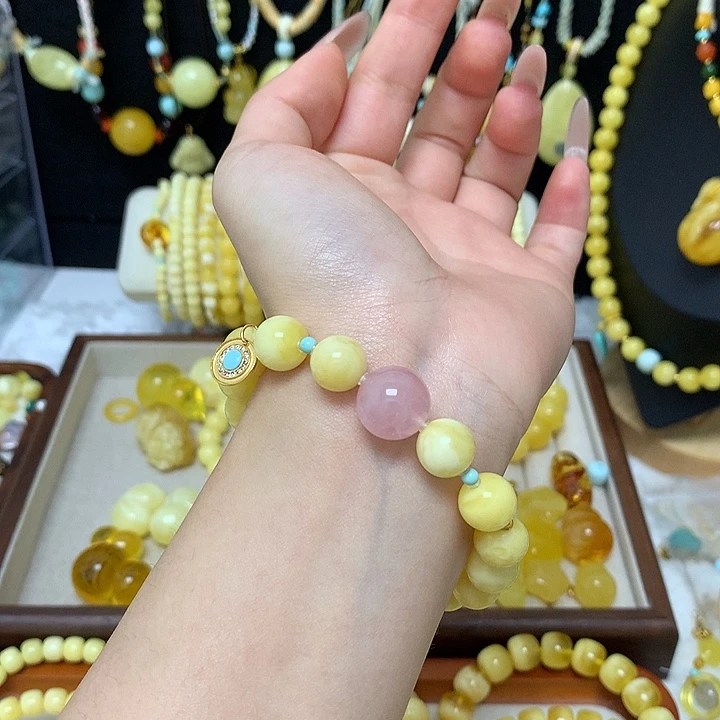 手链蜜蜡未镶嵌蜜蜡手串圆珠