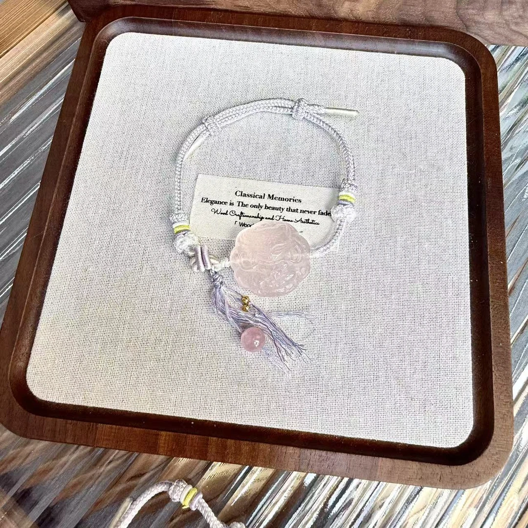 【同心结】天然粉水晶编绳