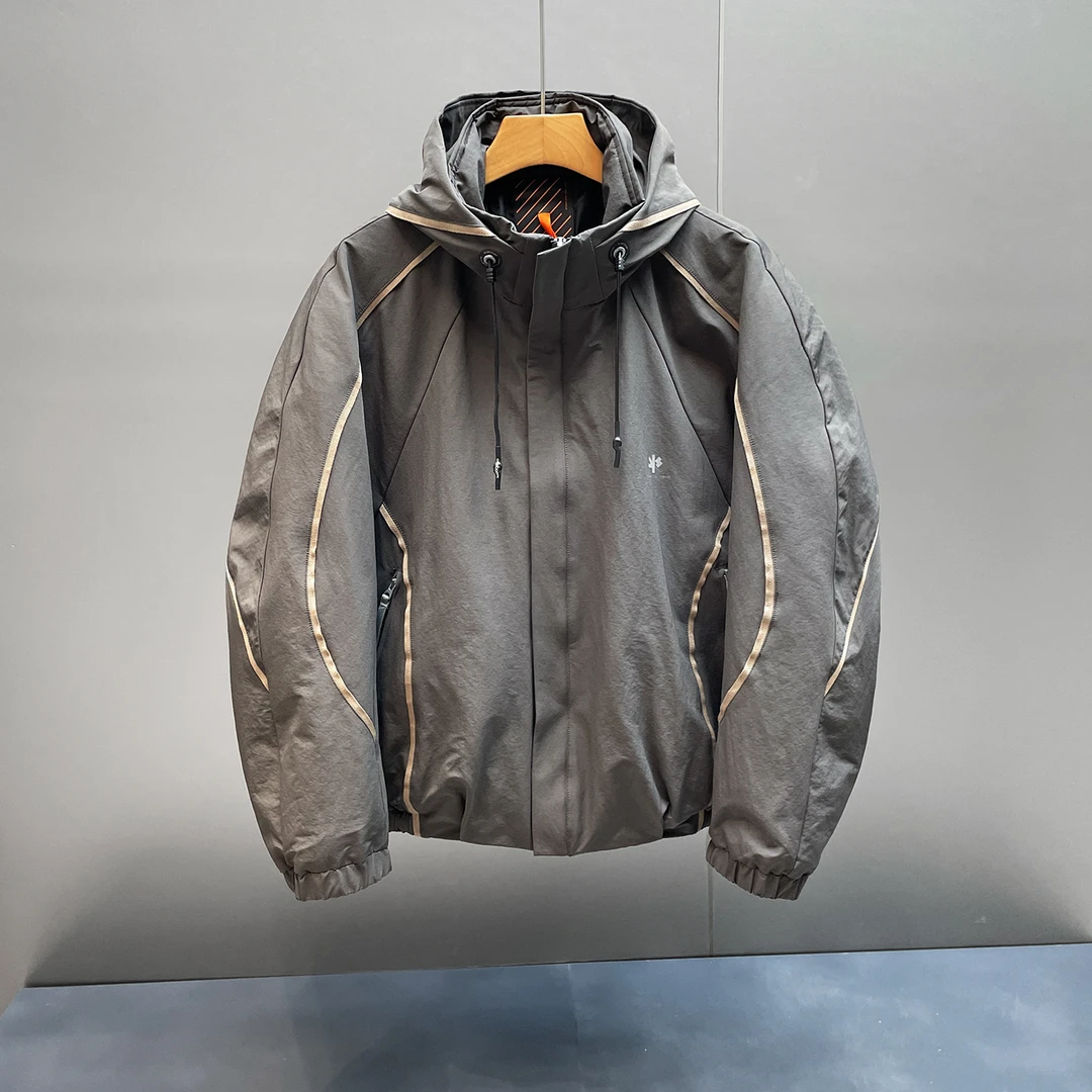 户外羽绒服冬季新款复古高街百搭休闲宽松外套男士简约轻薄上衣