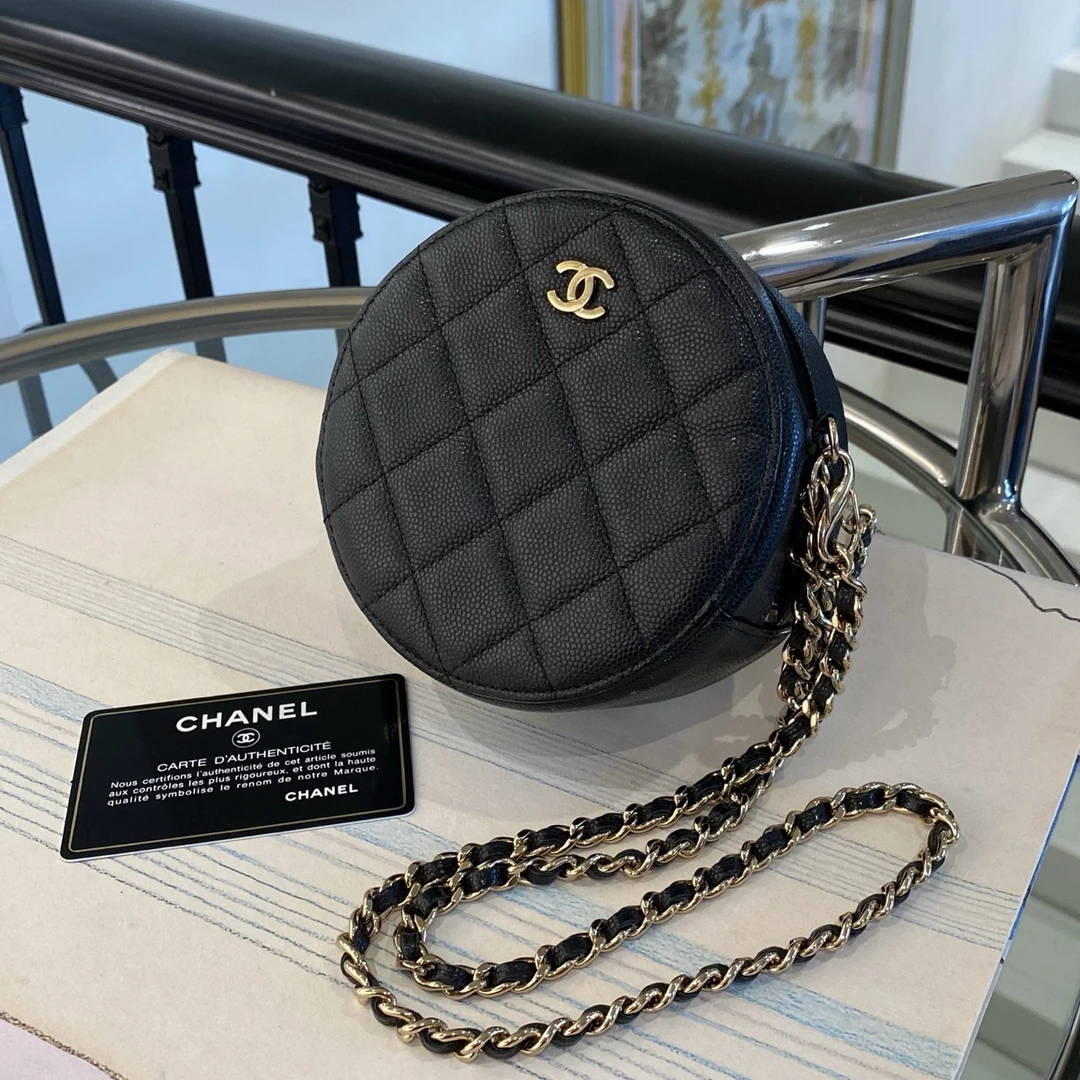 95新 Chanel/香奈儿 小圆饼斜挎包29开 4508