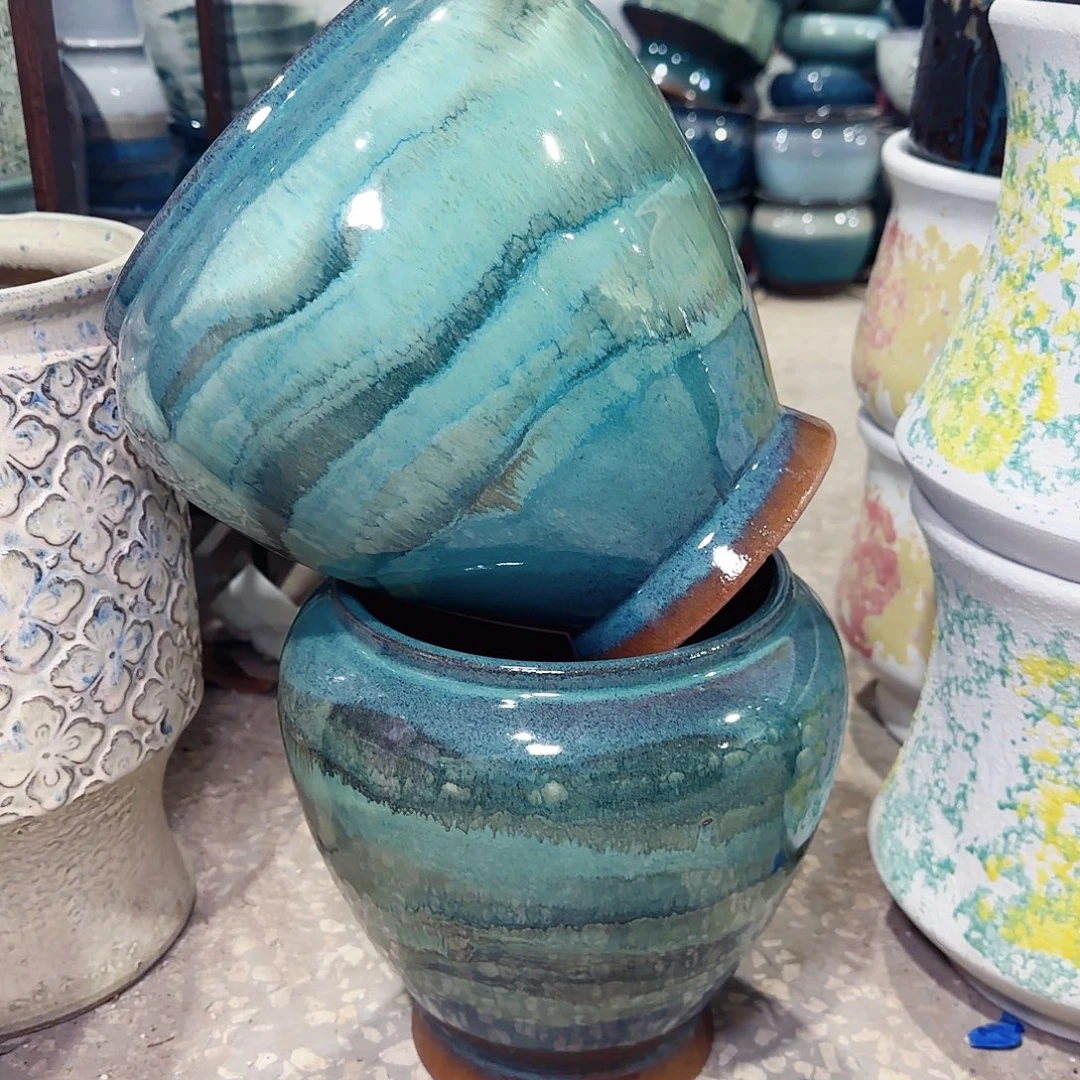 花盆紫砂高21口17……