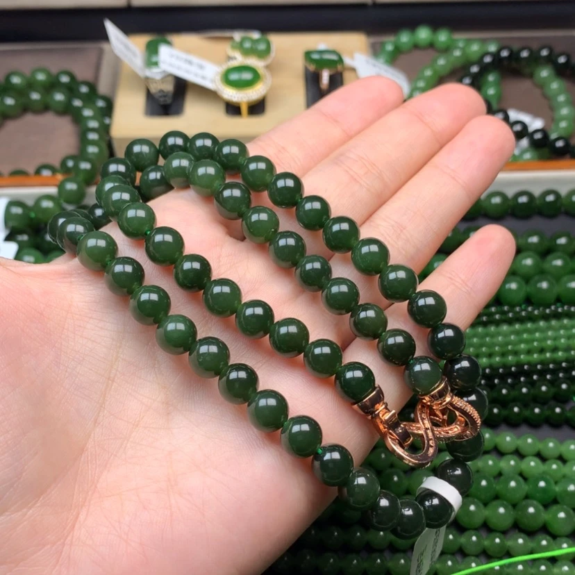 【闪购商品】和田玉（碧玉）未镶嵌颈饰平**福8m