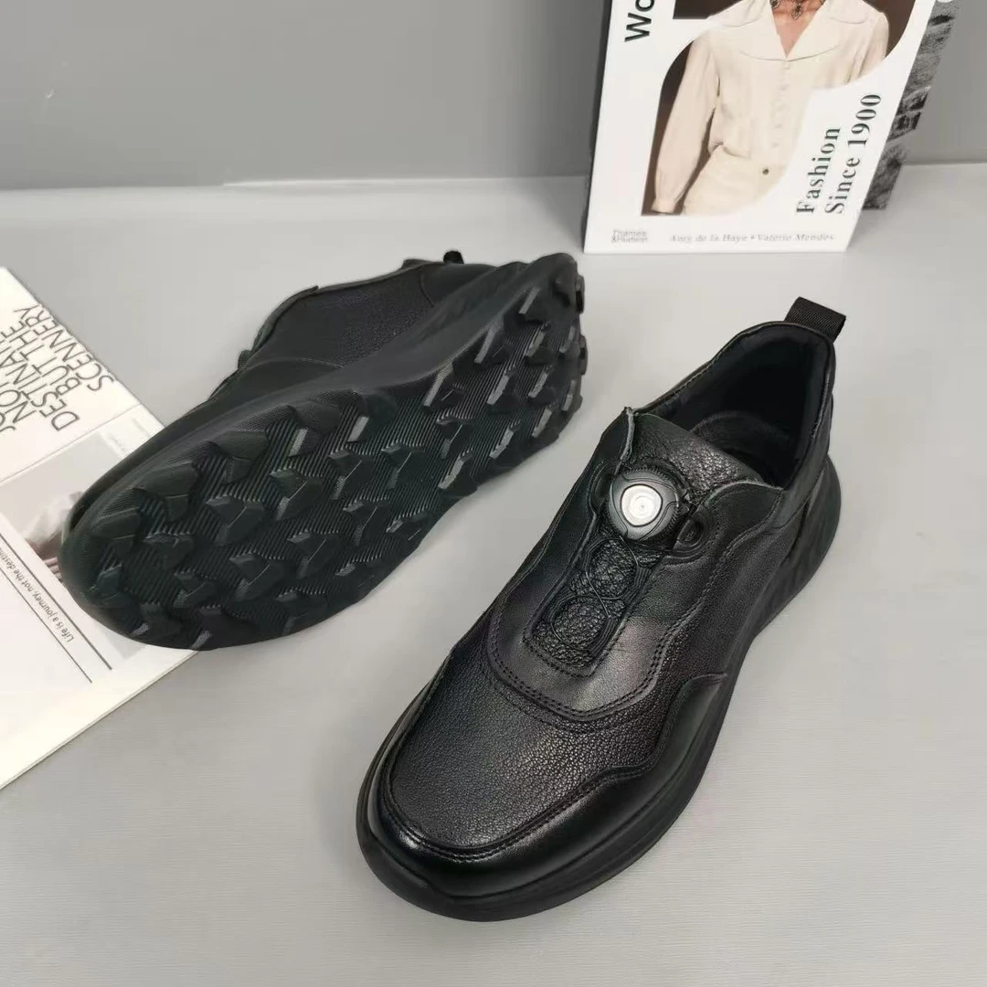 男鞋2025新款男士真皮休闲鞋时尚百搭皮面透气运动鞋男潮鞋8875