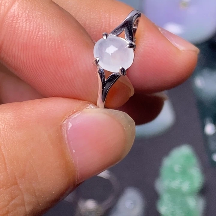 翡翠银S925镶嵌颈饰天然缅甸翡翠A货