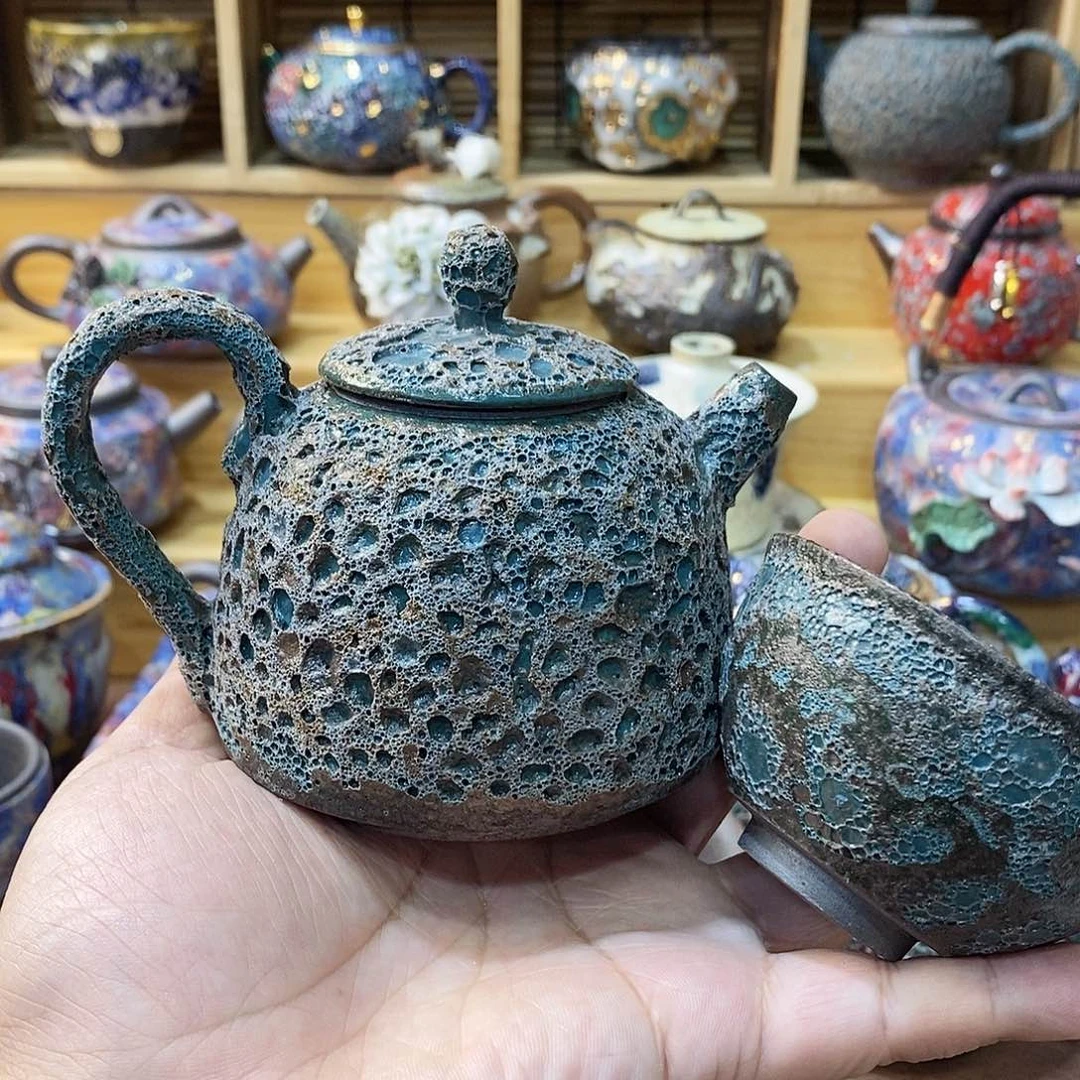 粗陶志野柴烧茶器