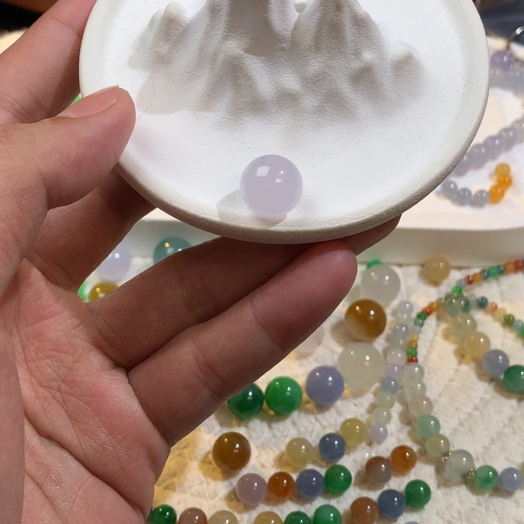 散珠翡翠11.7mm冰粉单珠