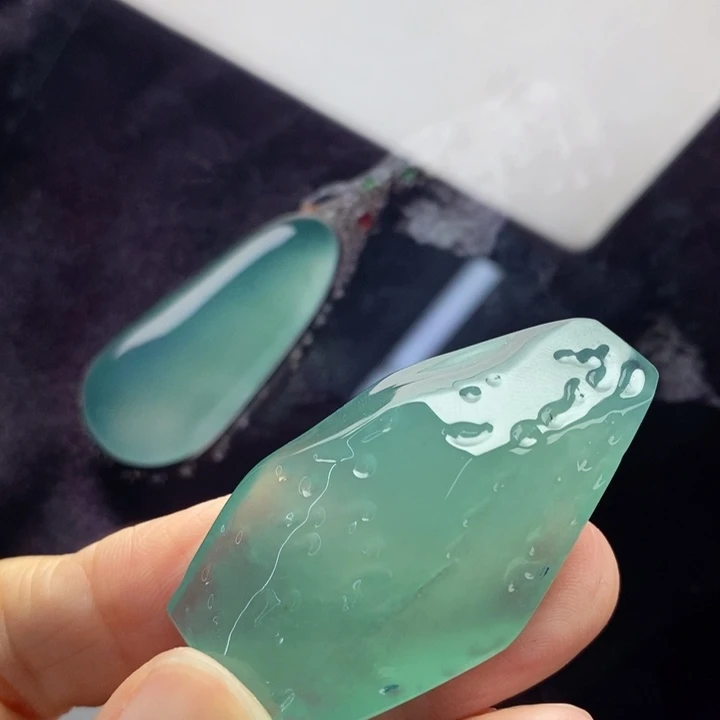 定制翡翠未镶嵌   极简 随形    通透禅意