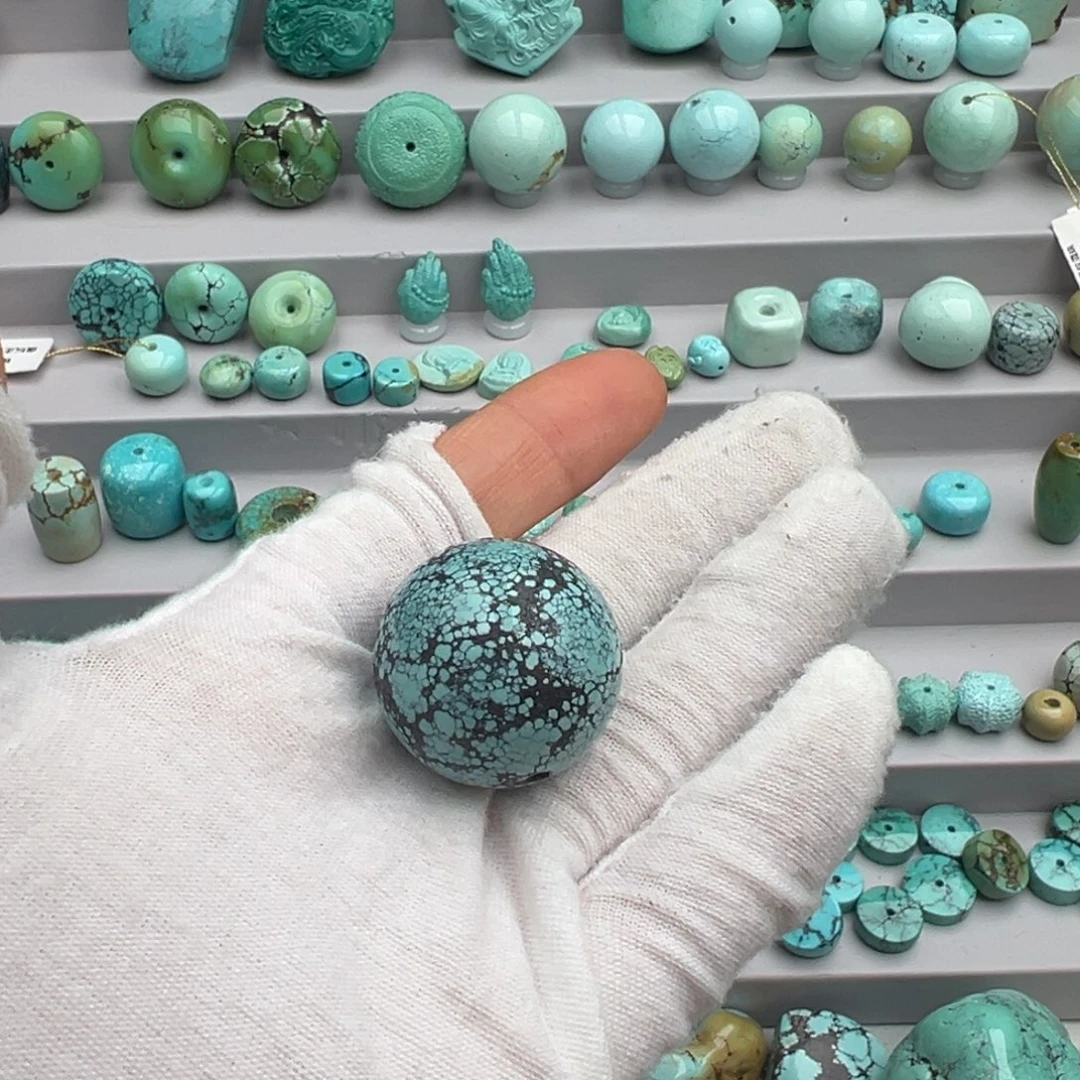 绿松石未镶嵌卡26圆珠