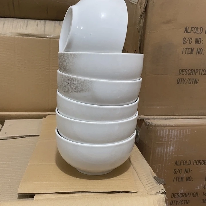 瓷片出口原单正品13.5厘米饭碗6个