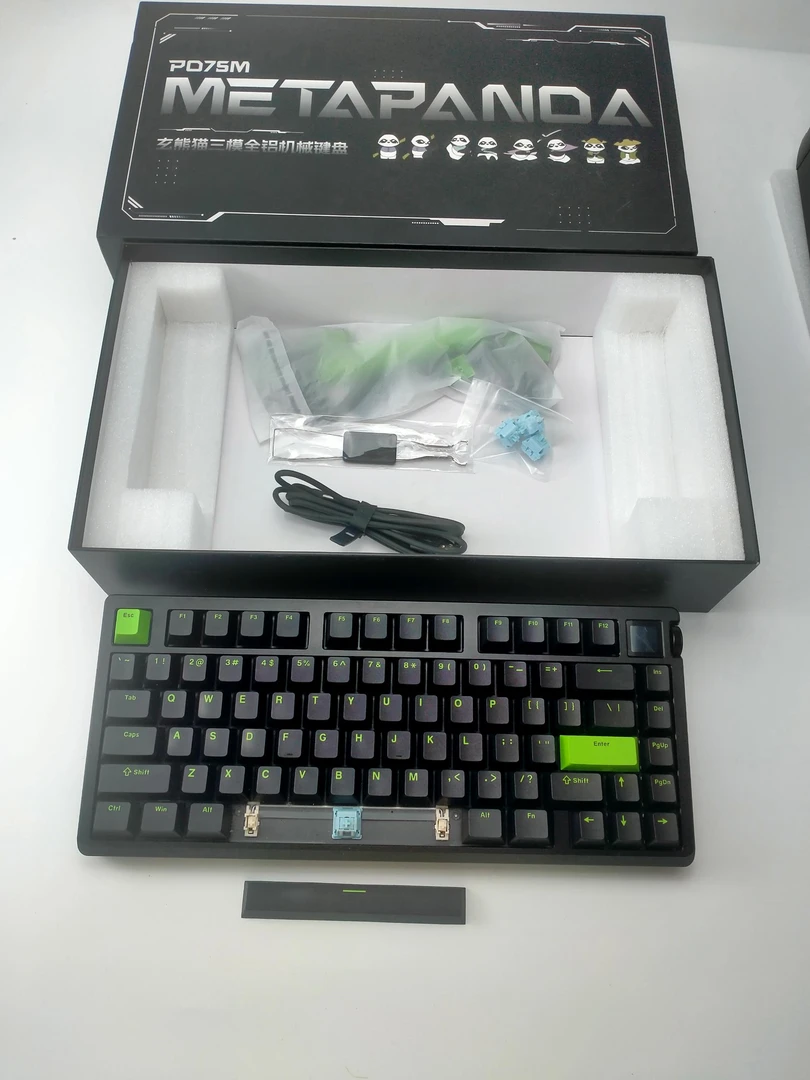 95新  玄派熊猫PD75M-V2 75配列有线蓝牙无线三模客制化机械键盘