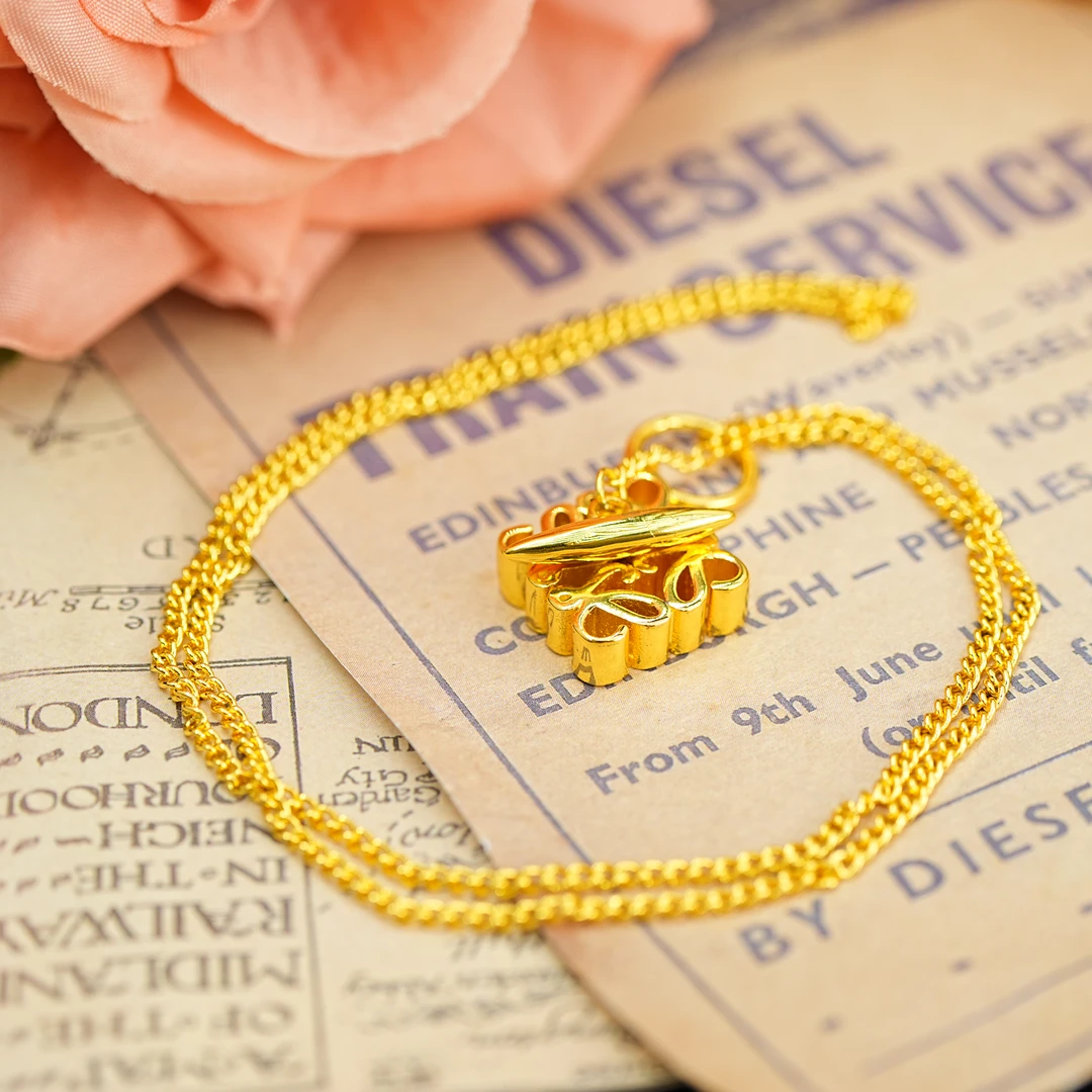 铜合金项链 LeLe 项链 法式优雅高奢月饼镂空浮雕（主链：44cm）2069