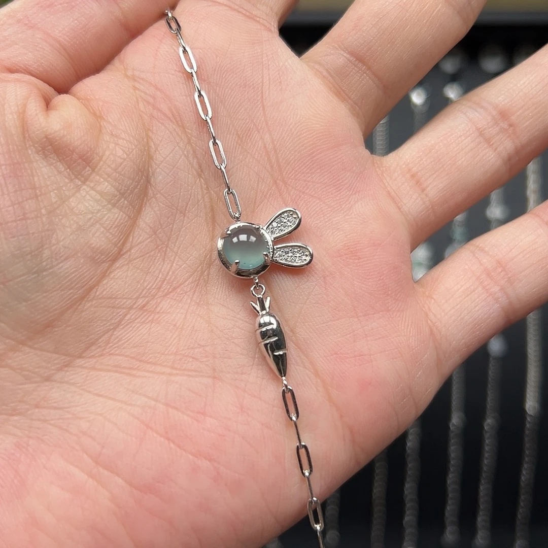 翡翠银S925镶嵌手链