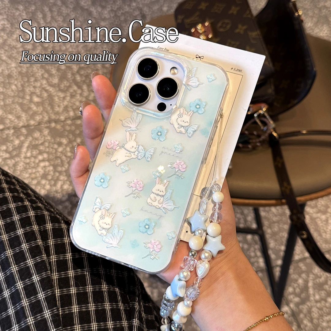 蝴蝶兔兔IMD手机壳适用苹果华为vivo小米oppo女款iphone16/15