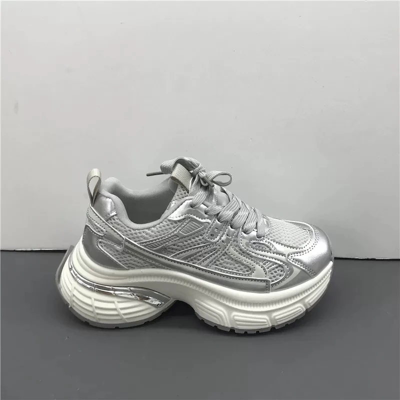 加大加肥1056-1老爹鞋新款透气厚底增高休闲运动网面百搭时尚