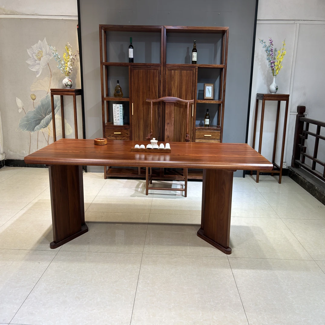 干泡桌大板桌乌金木新中式家用办公招待商务酒店茶桌泡茶桌功夫桌
