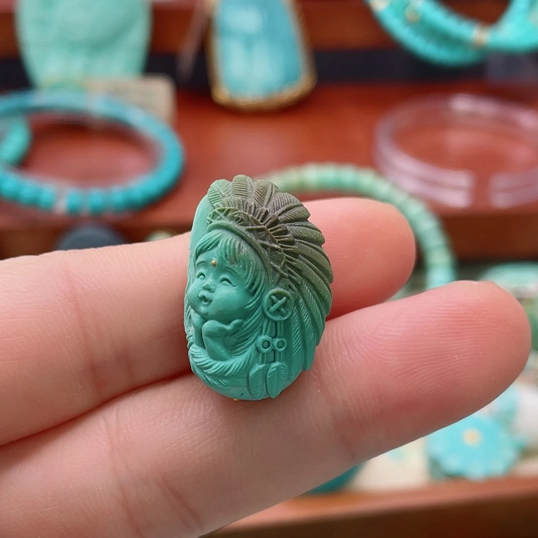 王****未镶嵌绿松石珠宝半成品