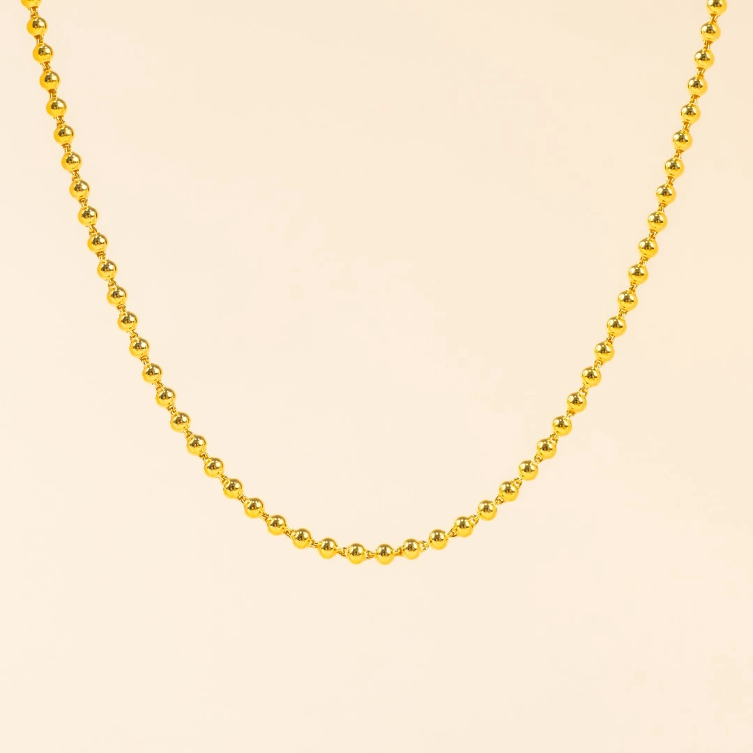 链子足银 足银项链简约素链经典素款光珠项链时尚百搭经典款式