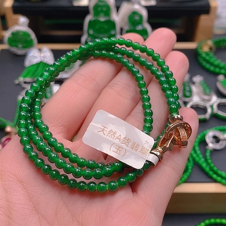 麗***麗翡翠未镶嵌颈饰翡翠项链