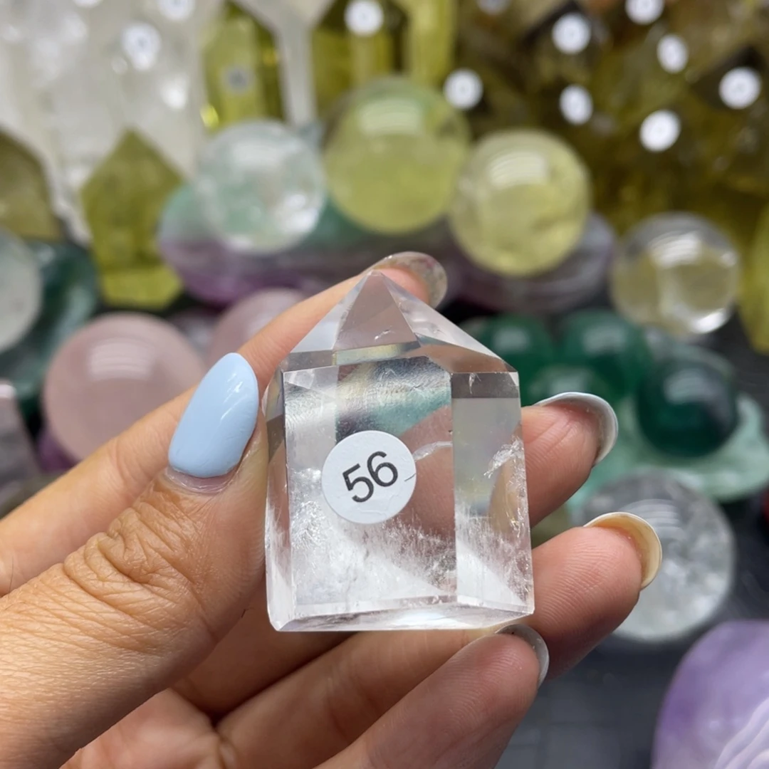 ***‍水晶珠宝半成品未镶嵌56白水晶柱