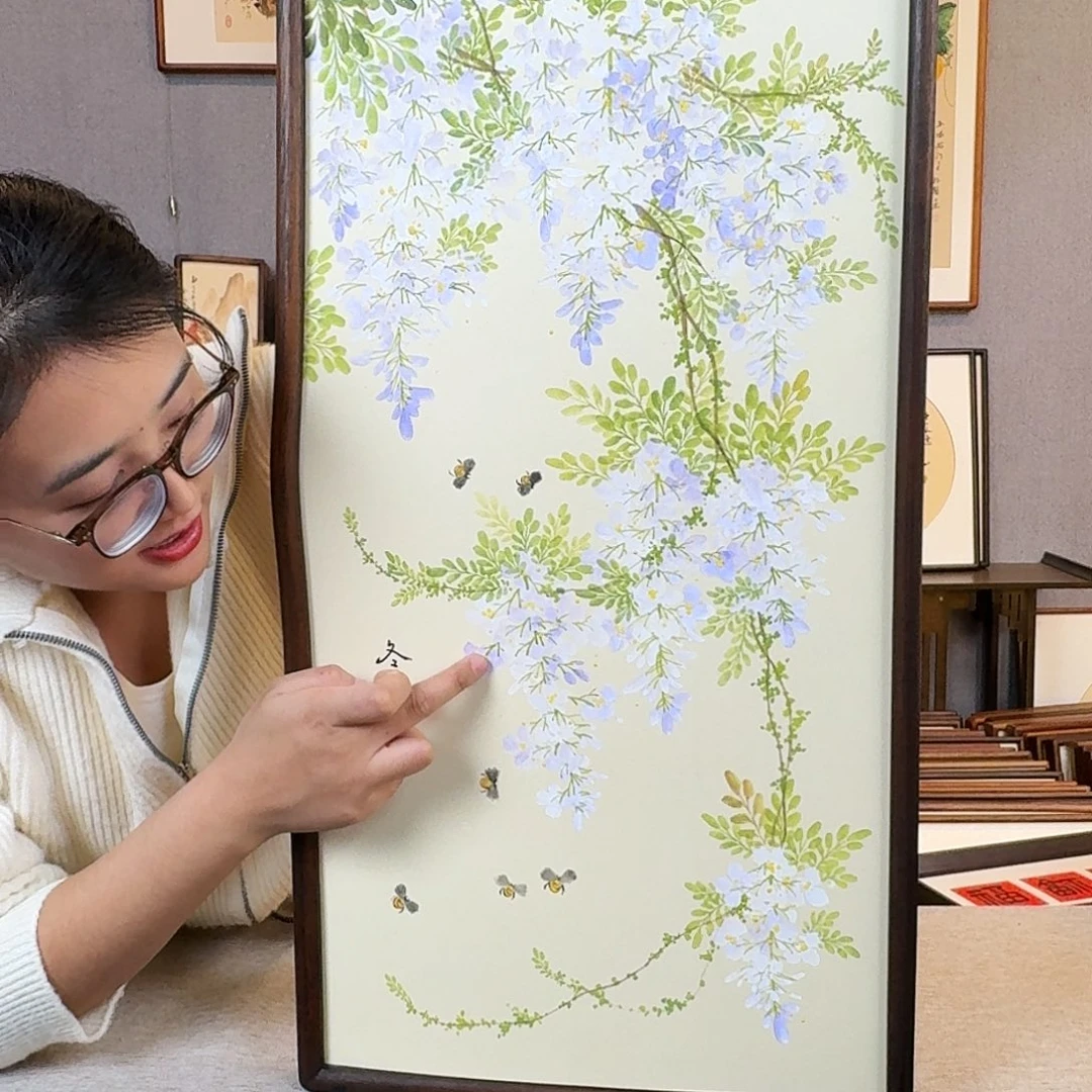 碑帖纯手绘，纯手写带框尺寸：36×69厘米