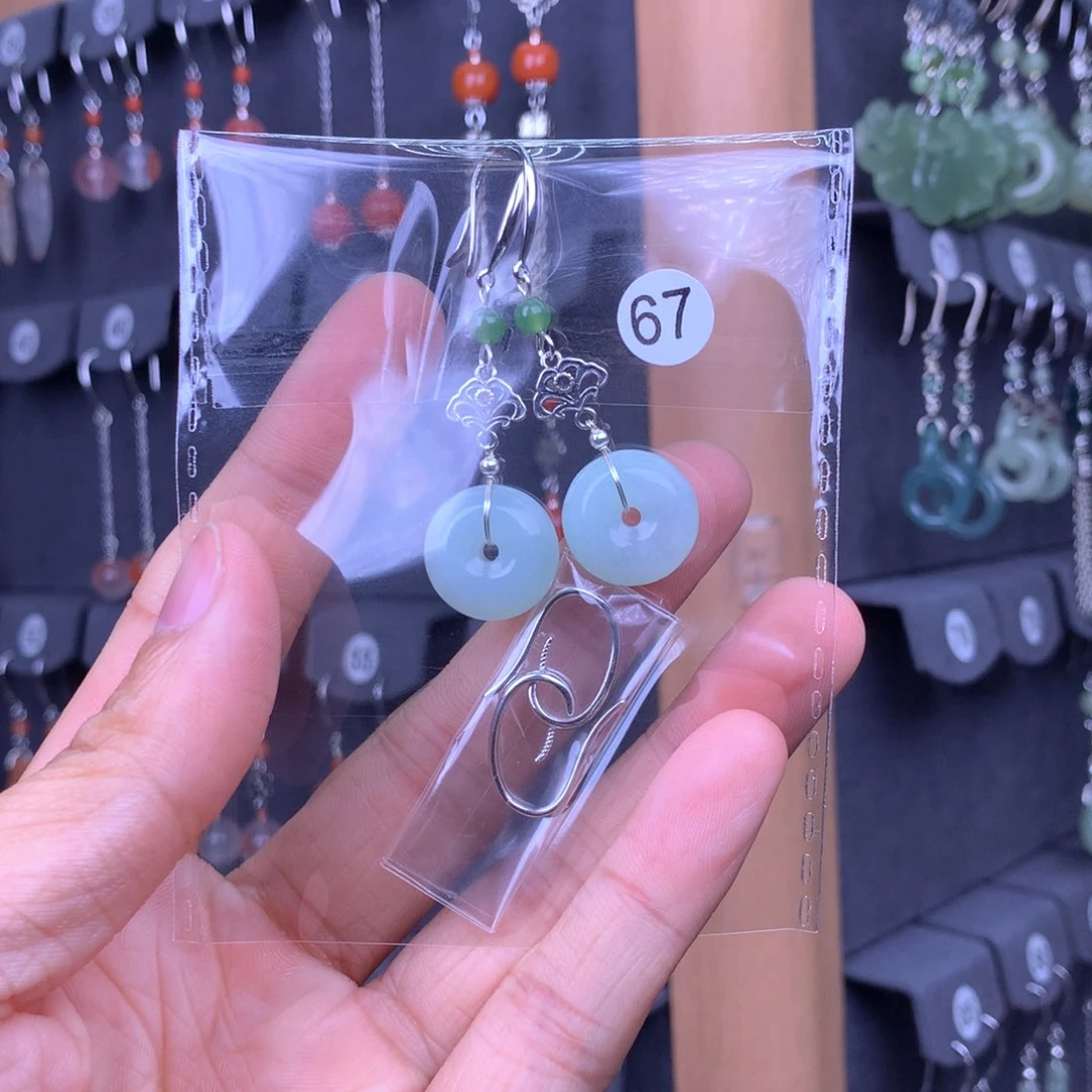 翡翠耳饰银S925镶嵌冷**知