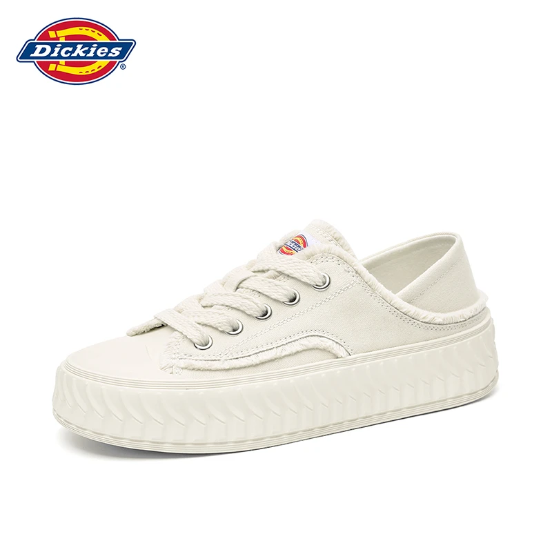Dickies女鞋帆布鞋2025秋冬新款一脚蹬厚底防水台百搭小白鞋增高
