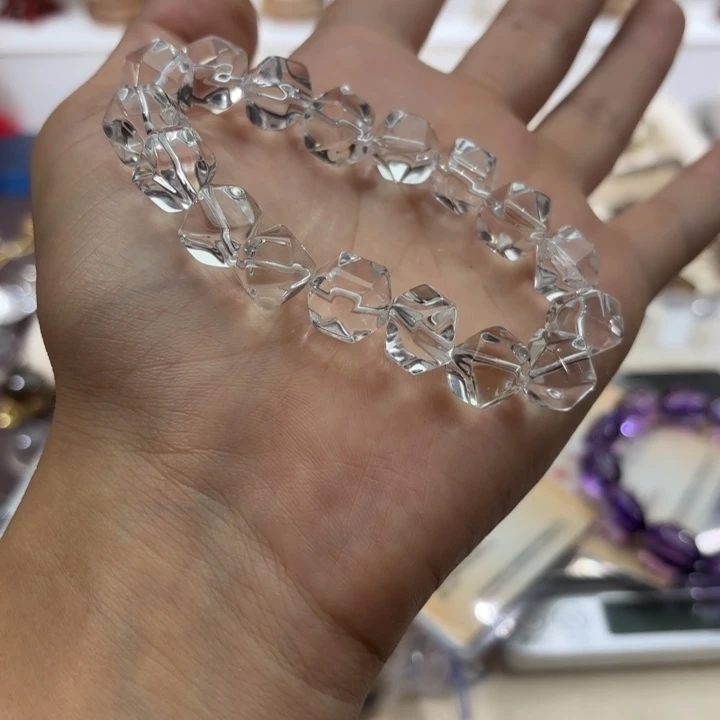 未镶嵌手链水晶七****)白水晶