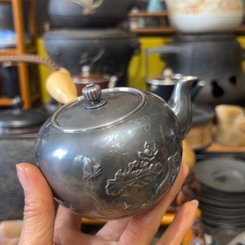 蜜安罐瓷香炉锡茶则