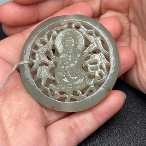 和田玉挂件未镶嵌线****5